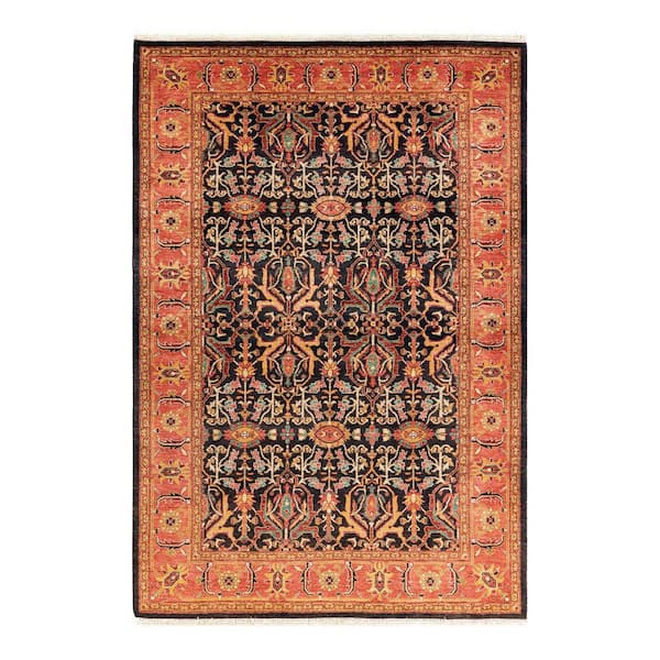 Solo Rugs Mogul One-of-a-Kind Traditional Black 4 ft. 1 in. x 5 ft. 10 in. Oriental Area Rug