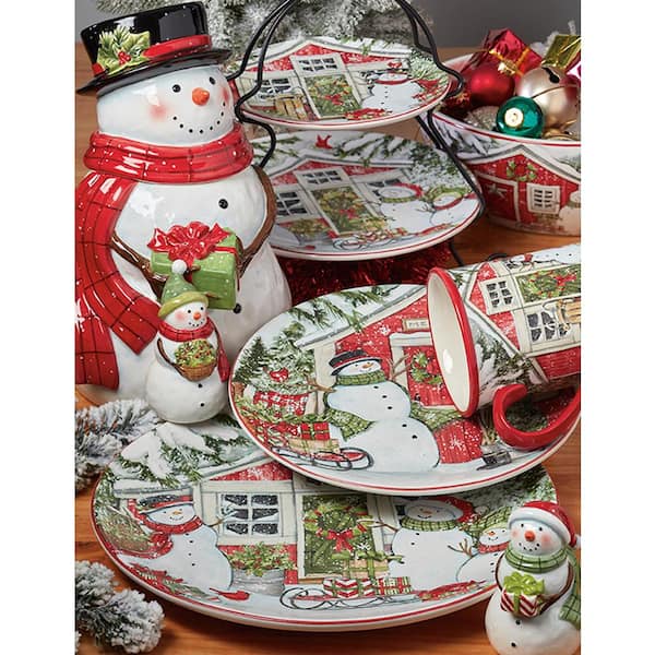 Holiday Hosting Essentials: Trees, Snowman & Gnomes Melamine Party  Dinnerware Collection