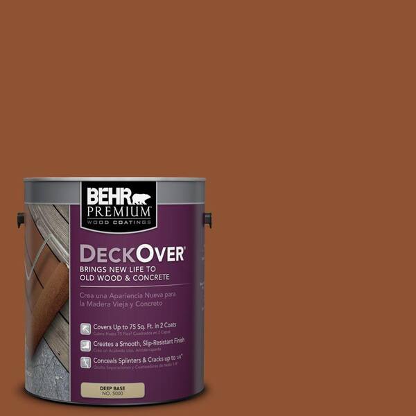 BEHR Premium DeckOver 1 gal. #SC-122 Redwood Naturaltone Solid Color Exterior Wood and Concrete Coating