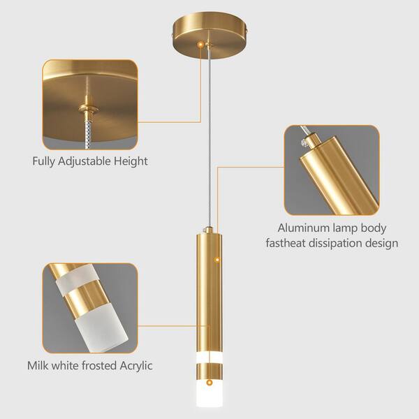 ZHLWIN Home Lighting 1.57 in. 3-Light Gold 3-Pack Modern Dimmable