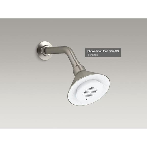 Kohler Moxie 5 In Single Function Showerhead With Bluetooth Speaker In Brushed Nickel K 9245 Bn The Home Depot