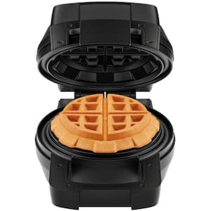 Belgian Deep Stuffed Waffle Maker, Stainless SteelMess-Free Moat, 5 in. Dia with Dual-Sided Heating Plates