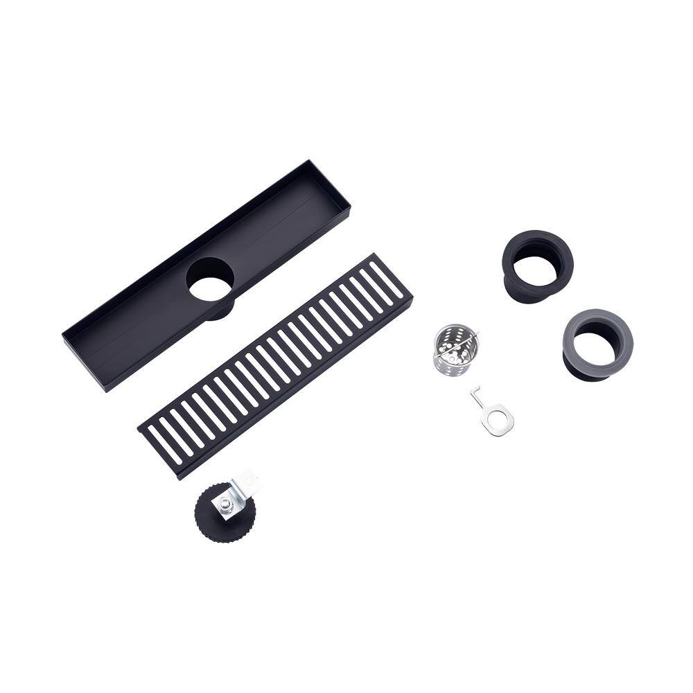 12 in. Stainless Steel Linear Grid Shower Drain in Matte Black price history on PriceWatchPro