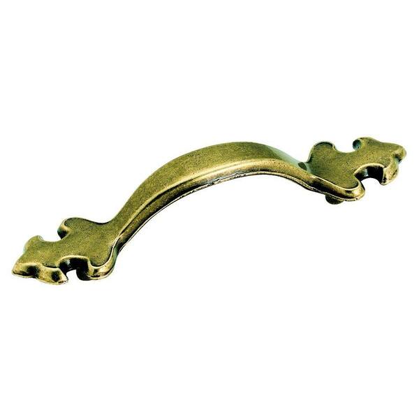 Amerock Traditional Classic 3 in. Center-to-Center Burnished Brass Pull