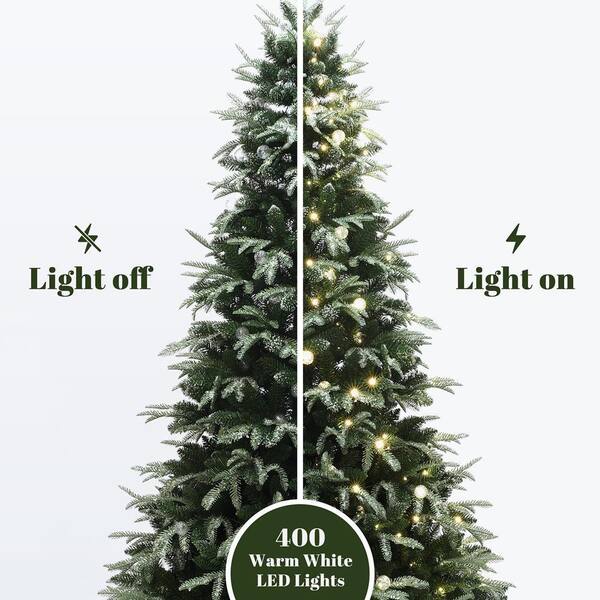 LuxenHome 7.5 ft. PreLit Green Full Artificial Christmas Tree with