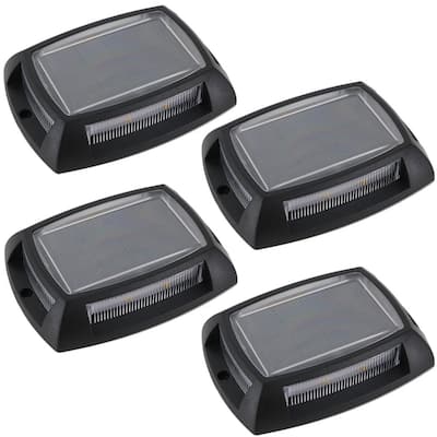 Solar 10 Lumens Black Outdoor Integrated LED Deck and Step Light (4-Pack); Weather/Water/Rust Resistant