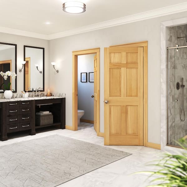 eightdoors 36 in. x 80 in. x 1-3/8 in. 6-Panel Clear Pine Solid