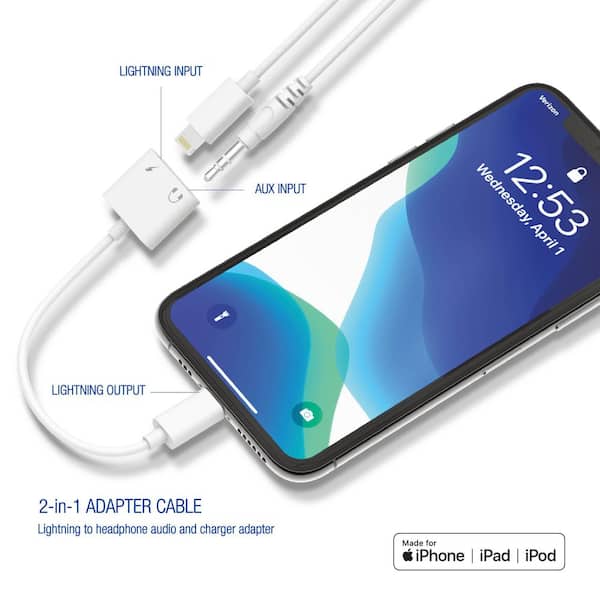 Cool Double Adaptateur Bluetooth Jack 3.5mm + Lightning Charge