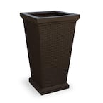 Wellington 28 in. Tall Espresso Polyethylene Planter