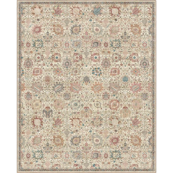 Apollo Serapi Vienna Medallon Vintage, Beige 5 ft. 3 in. x 7 ft. 3 in. Area Rug