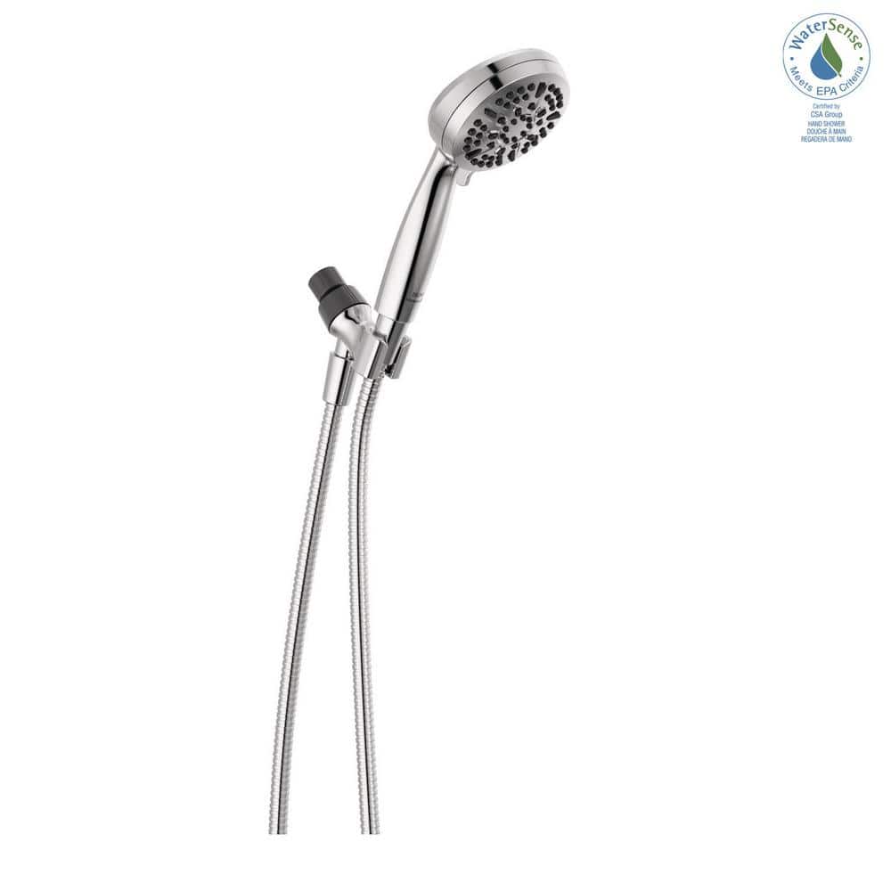 Chrome Adjustable Height Multi-Head Handheld Shower with Pulse