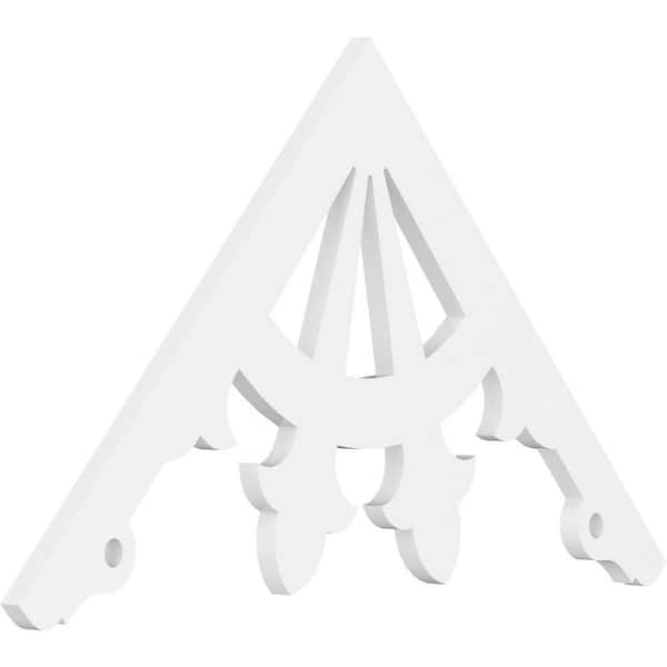 Ekena Millwork 1 in. x 36 in. x 21 in. (14/12) Pitch Riley Gable Pediment Architectural Grade PVC Moulding