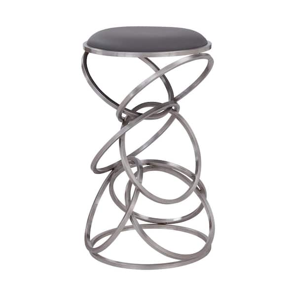 Armen Living Kelila Contemporary 30 In, Stainless Bar Stools Contemporary