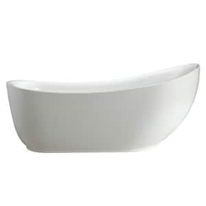 Everlie 5.9 ft. Acrylic Flatbottom Non-Whirlpool Bathtub in White