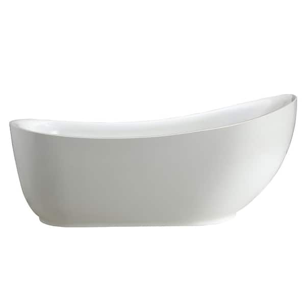 ROSWELL Everlie 5.9 ft. Acrylic Flatbottom Non-Whirlpool Bathtub in White
