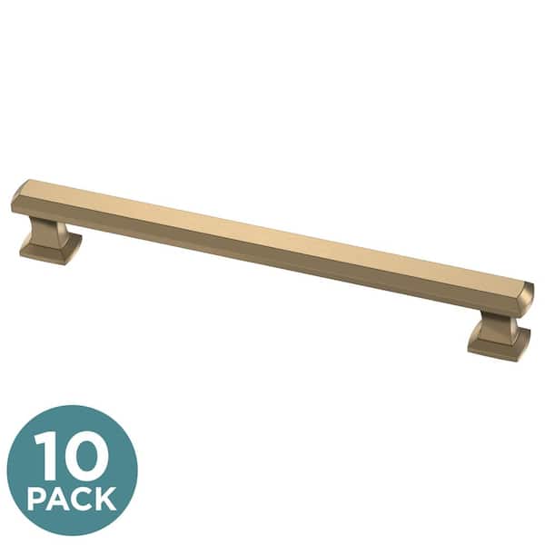 (10-Pack) Chamfered Slim Bar 5-1/16 in. (128 mm) Classic Brushed Champagne Bronze Cabinet Handle Drawer Pulls