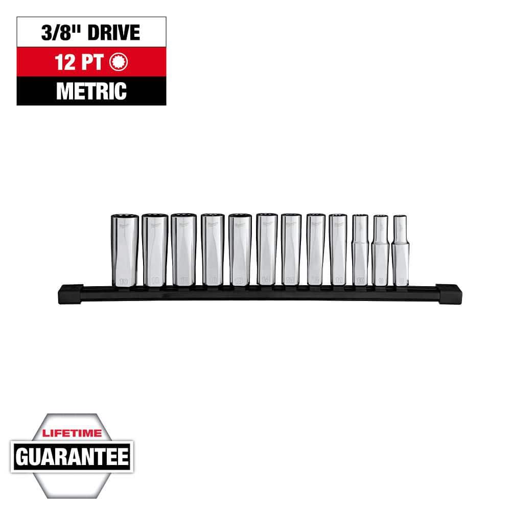 3/8 in. Drive Metric 12-Point Deep Well Socket Set (12-Piece) price history on PriceWatchPro