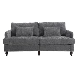 69 in. Modern Oversized Gray Chenille Wood Frame Upholstered 2-Seater Loveseat