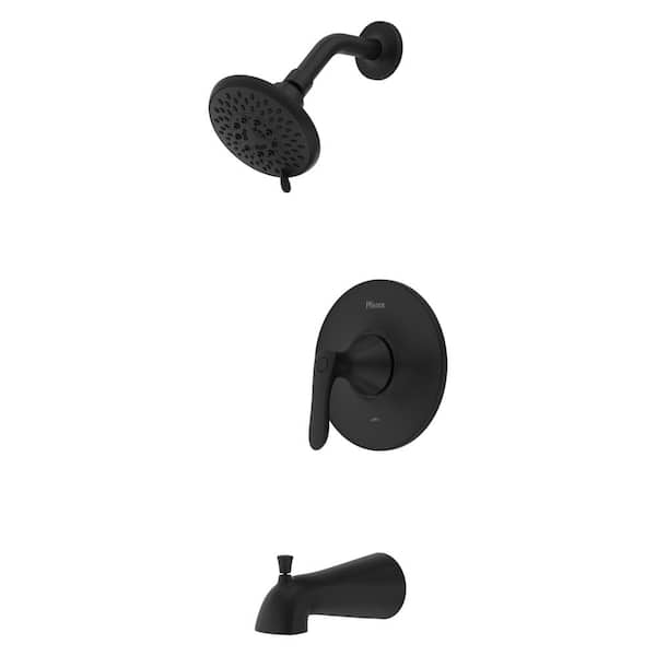 Pfister Weller Single Handle Wall Mount Tub and Shower Trim Kit 1.8 GPM in Matte Black [Valve Not Included]