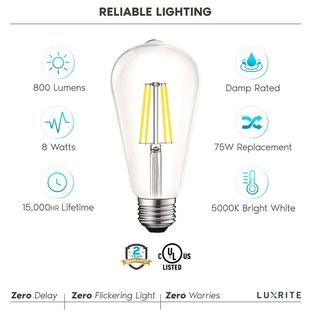 Vintage Clear Glass Dimmable LED Edison Bulbs Set