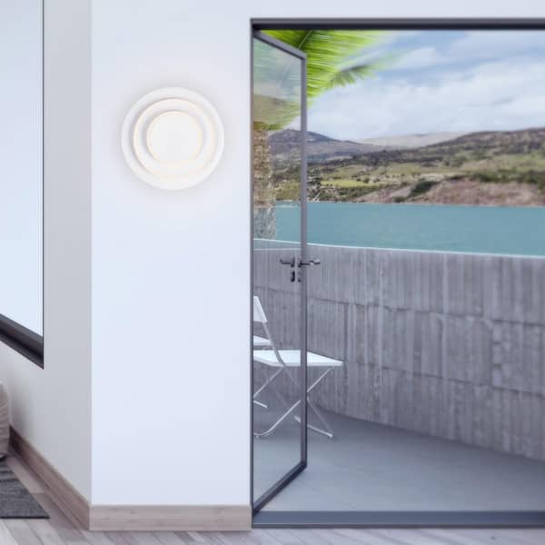 Private I 9 in. Matte White LED Sconce