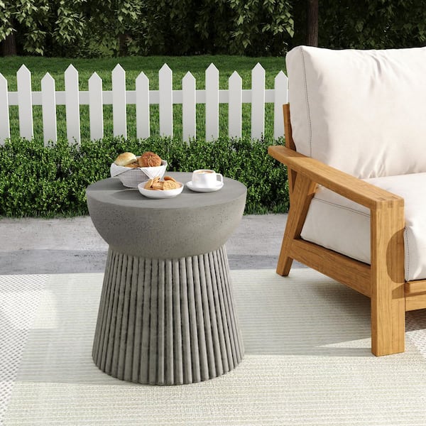 CHRISTOPHER KNIGHT HOME Yurna Outdoor Patio MGO Accent Side Table, Concrete Finish