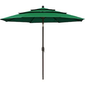 10 ft. Steel Market Patio Umbrella with Crank and Tilt in Color Green