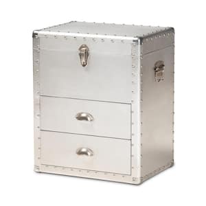 Serge Silver Storage Cabinet with 2-Drawers
