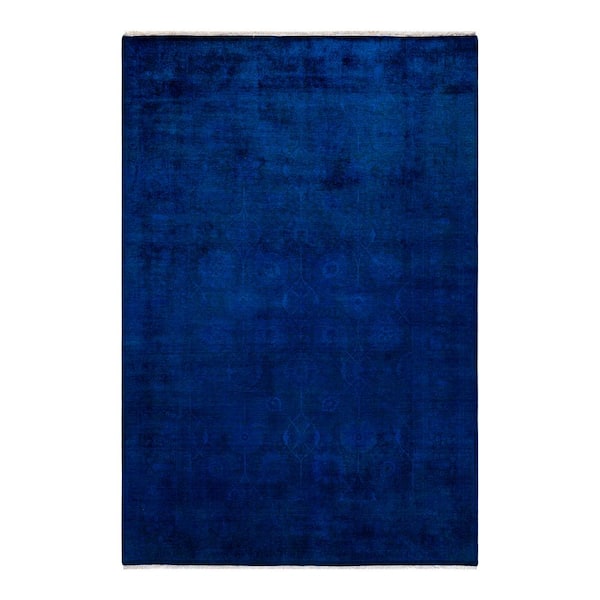 Fine Vibrance Purple 6 ft. x 9 ft. Solid Wool Indoor Area Rug