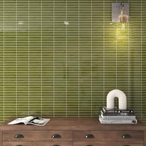 Artcrafted Fern 11-1/2 in. x 10 in. Glazed Ceramic Straight Joint Mosaic Tile (8.3 sq. ft./case)
