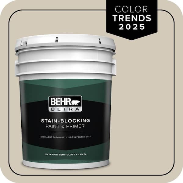 BEHR ULTRA 5 gal. Designer Collection #DC-010 Even Better Beige Semi-Gloss Enamel Exterior Paint & Primer