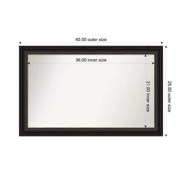 Amanti Art Trio Oil Rubbed Bronze 40.5 in. x 25.5 in. Custom Non-Beveled Recycled Polystyrene Framed Bathroom Vanity Wall Mirror