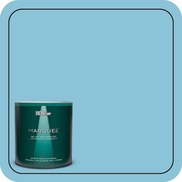 BEHR MARQUEE 1 qt. #540D-4 Dreaming Blue Semi-Gloss Enamel Interior Paint & Primer
