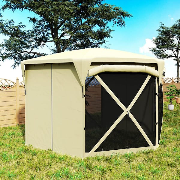 11x11ft Screen House Pop-Up Gazebo - Mosquito Proof Tent With Mesh Walls For Patio, Backyard & Camping