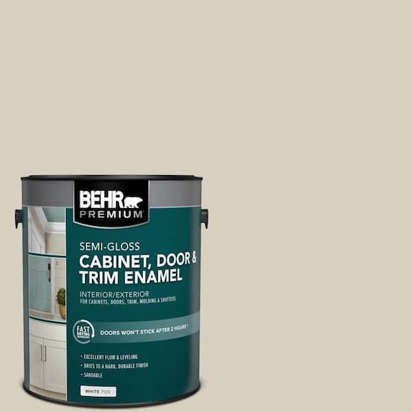 BEHR PREMIUM 1 gal. #PPU7-09 Aged Beige Semi-Gloss Enamel Interior/Exterior Cabinet, Door & Trim Paint