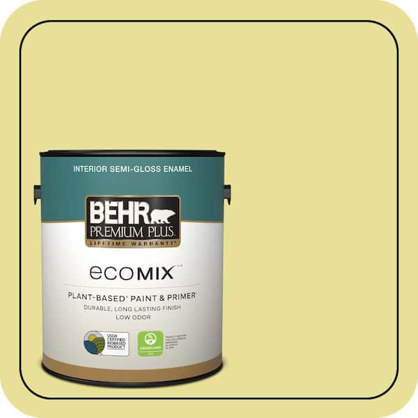 1 gal. #P340-3 Reviving Green Semi-Gloss Enamel EcoMix Plant-Based Interior Paint & Primer