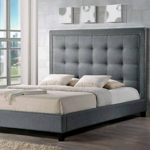 Baxton Studio Hirst Transitional Gray, Pretty Queen Size Beds