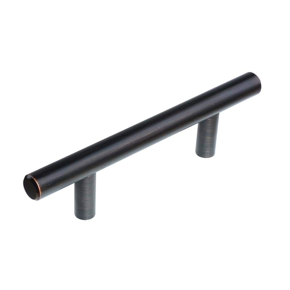 3 in. (76.2 mm) Center-to-Center Oil Rubbed Bronze Modern Straight Euro Sty