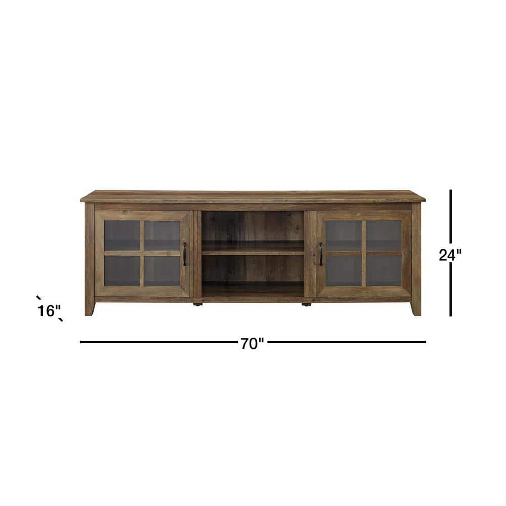 Rustic Oak 70" Farmhouse TV Stand with Cabinet