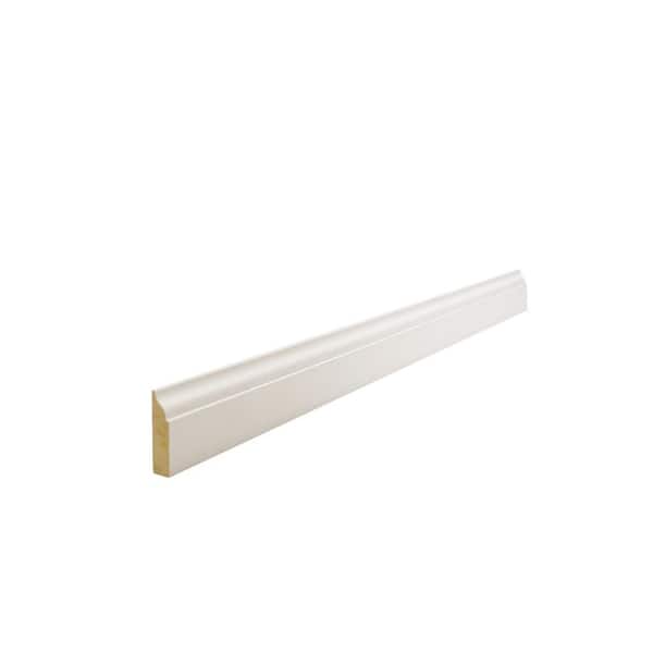 WM947 3/8 in. D x 1-1/4 in. W x 84 in. L Prefinished Wood Poplar White Finger-Joined Stop Moulding Drip Cap