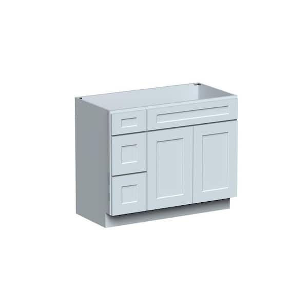 42in W x 21n D x 34. 5in H Plywood Ready to Assemble Floor Base Kitchen Cabinet in Gray with Drawer