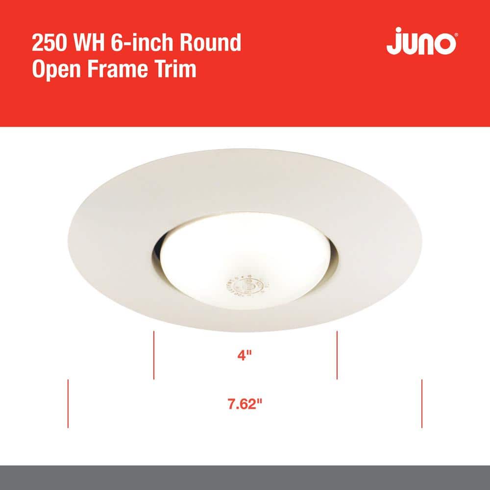 White Aluminum 6-Inch Open Recessed Trim Light