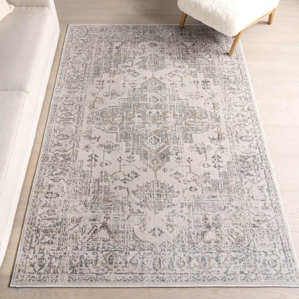 Vada Medallion Grey 9 ft. x 12 ft. Indoor Area Rug