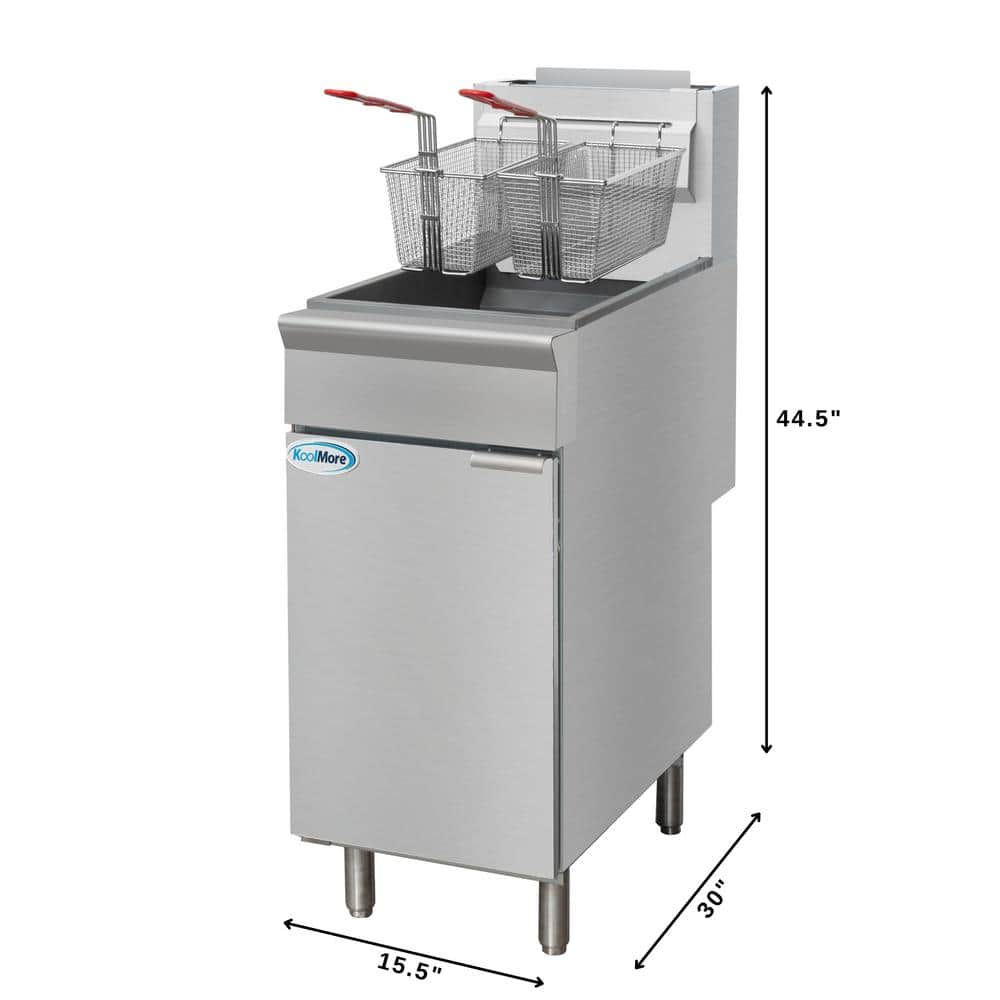 Stainless Steel Dual Basket Gas Commercial Deep Fryer