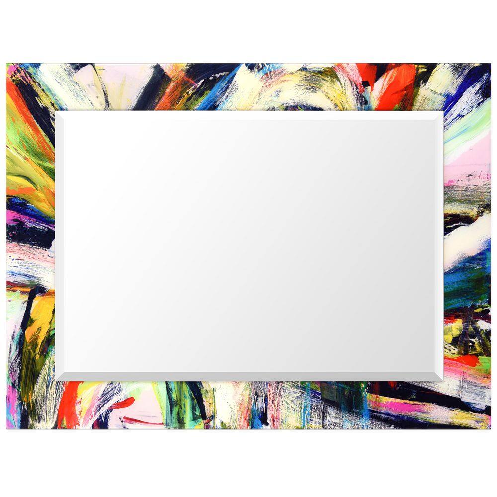 Colorful Rectangular Frameless Wall Mount Vanity Mirror
