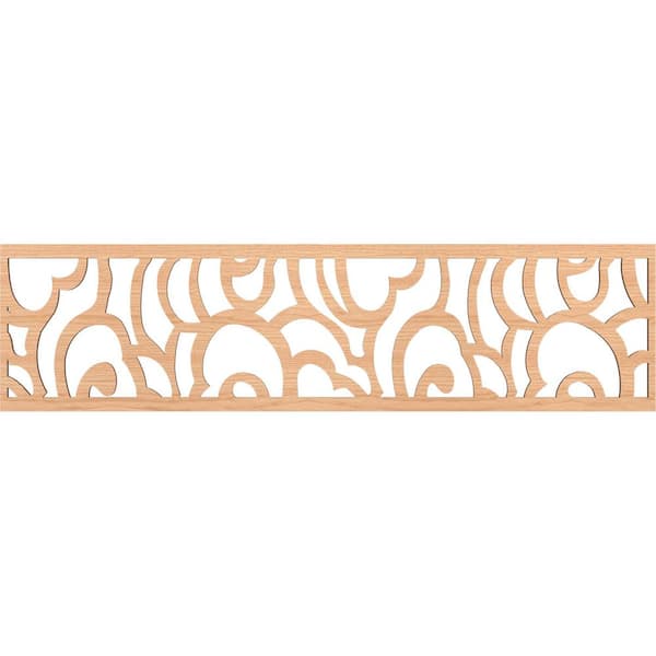 Ekena Millwork Springfield Fretwork 0.25 in. D x 47 in. W x 12 in. L Hickory Wood Panel Moulding
