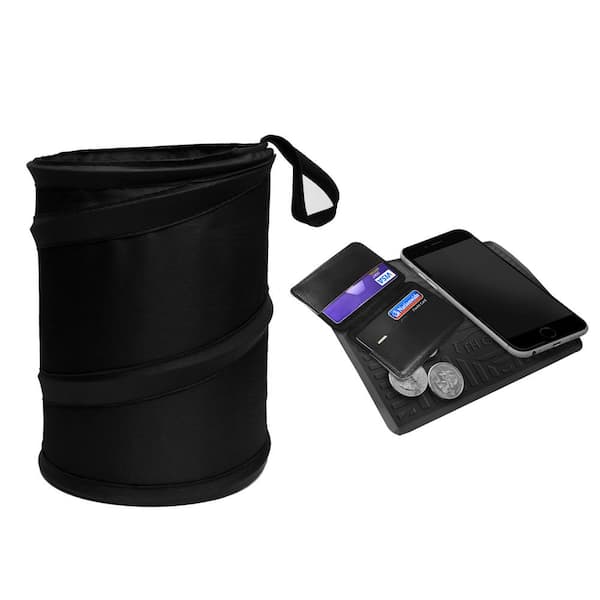 1pc Black Foldable Waterproof Oxford Cloth Storage Bag, 6L Vehicle Trash  Can, Portable Hanging Trash Can