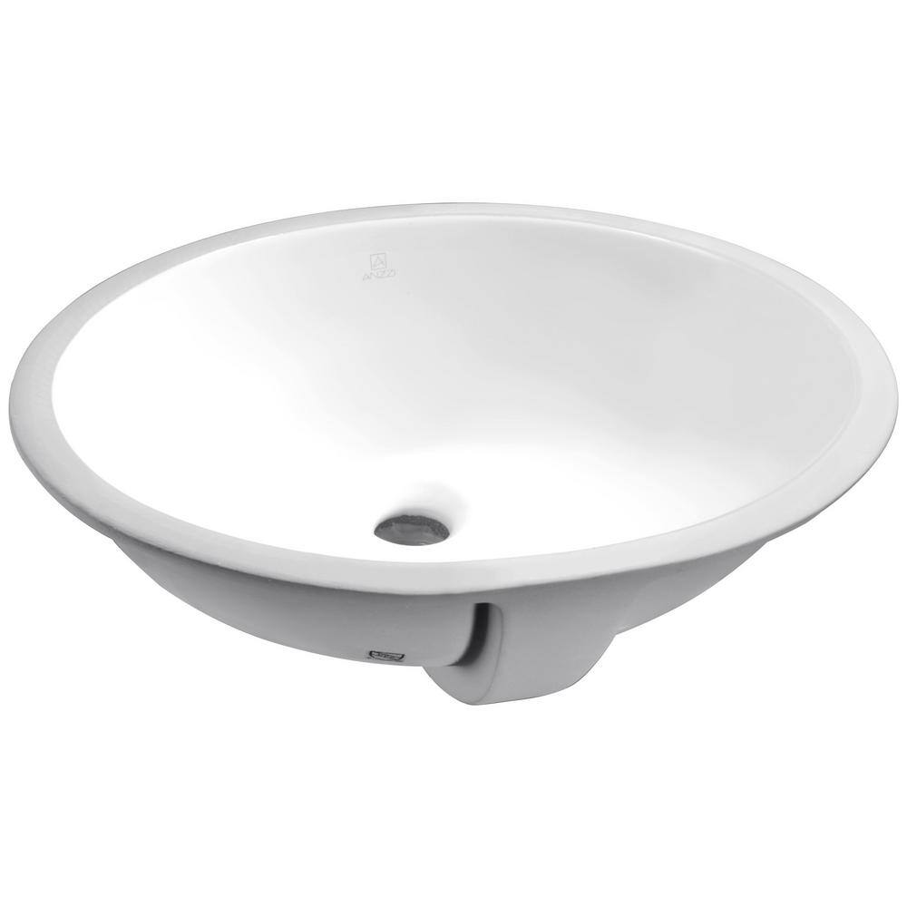 Rhodes Series 7.5 in. Ceramic Undermount Bathroom Sink Basin in White
