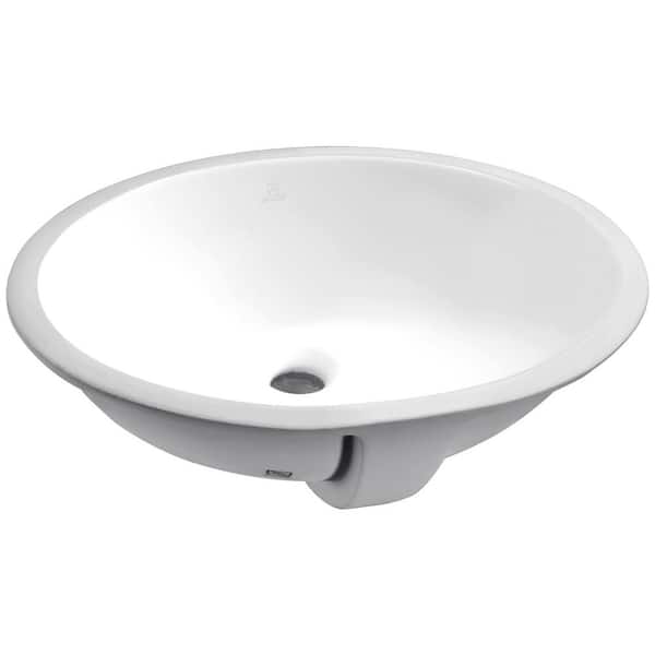 ANZZI Rhodes Series 7.5 in. Ceramic Undermount Bathroom Sink Basin in White
