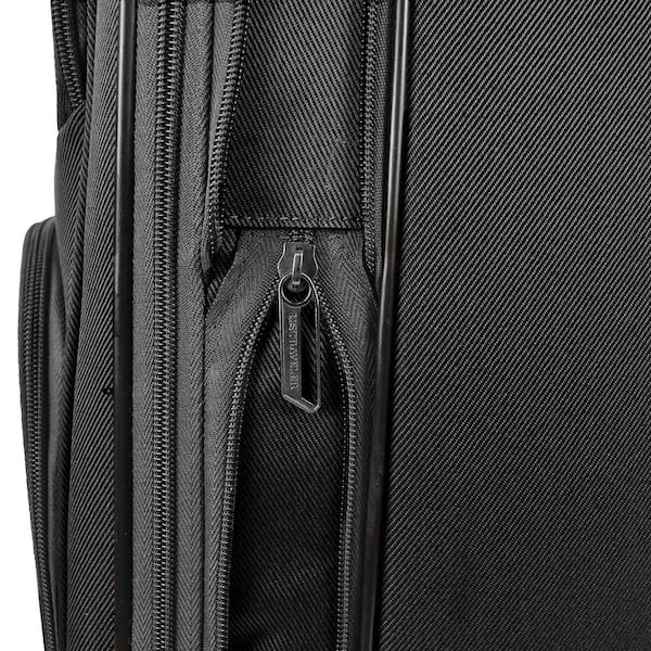 Tranquility Rolling Faux Leather Travel Bag - Black